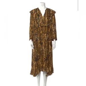 Ba&sh Sahara Dress Ocre Animal Print Size Large US 10